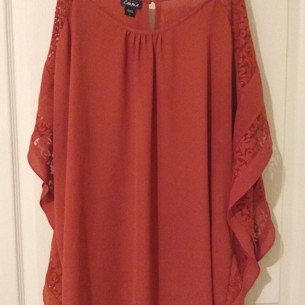 2x Red Orange Blouse